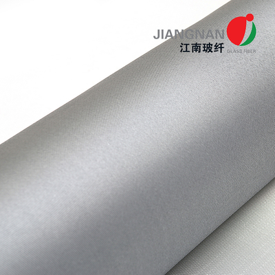 32 Oz 0.8mm Saten Örgü Gri Renkli Çift Taraflı Silikon Kaplı Fiberglas Kumaş